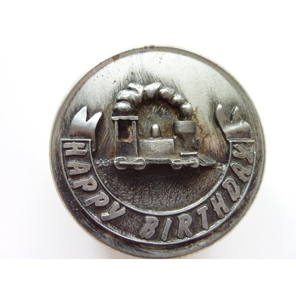 Pewter Happy Birthday Train Candle Holders with Case Metzke